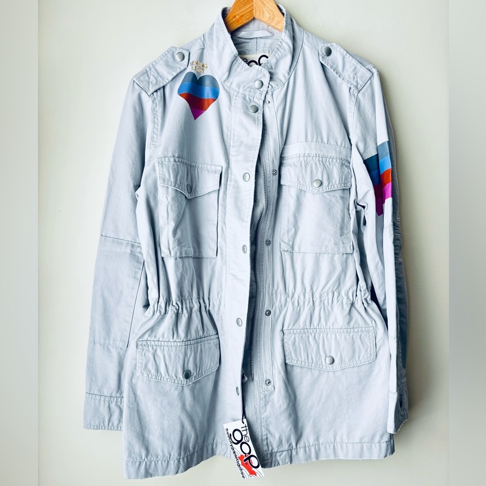 Free City The Gap "Life Nature Love" Military Utility Jacket Medium NWT